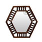 HEXAGONAL SPINDLE FRAME WOODEN WALL MIRROR