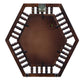 HEXAGONAL SPINDLE FRAME WOODEN WALL MIRROR