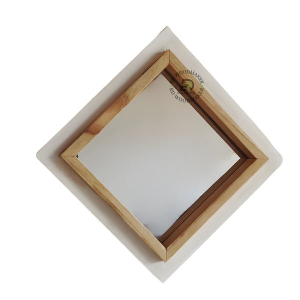MINIMAL SQUARE FRAME WOODEN MIRROR