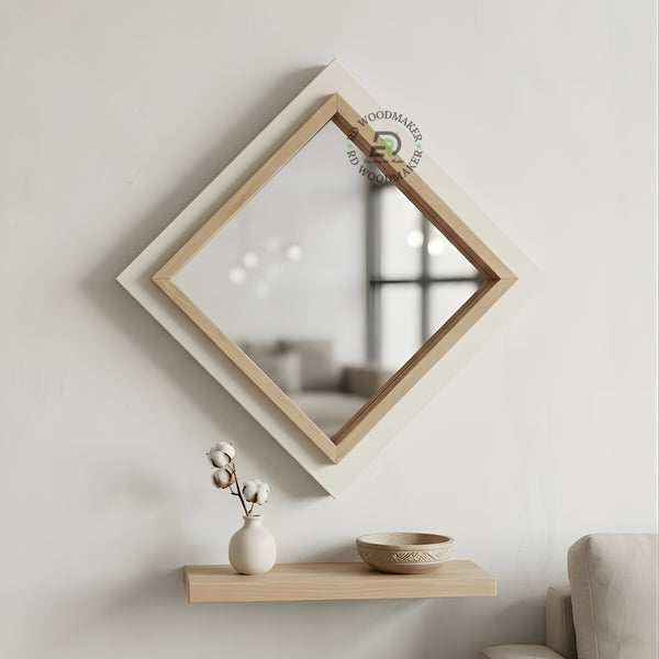 MINIMAL SQUARE FRAME WOODEN MIRROR