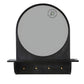 MODERN ROUND MIRROR WITH SHELF & HOOKS