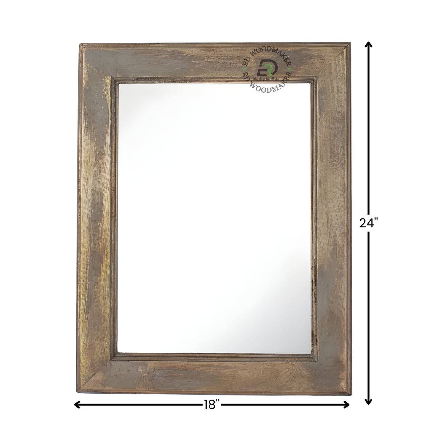RUSTIC GOLD FINISH WOODEN FRAME MIRROR
