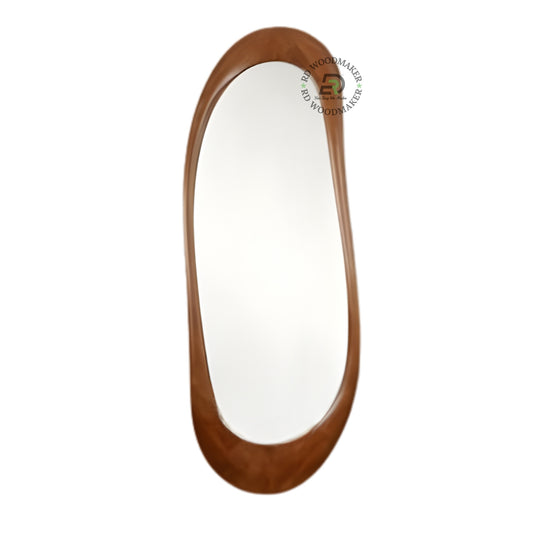 MODERN OVAL WOODEN WALL MIRROR