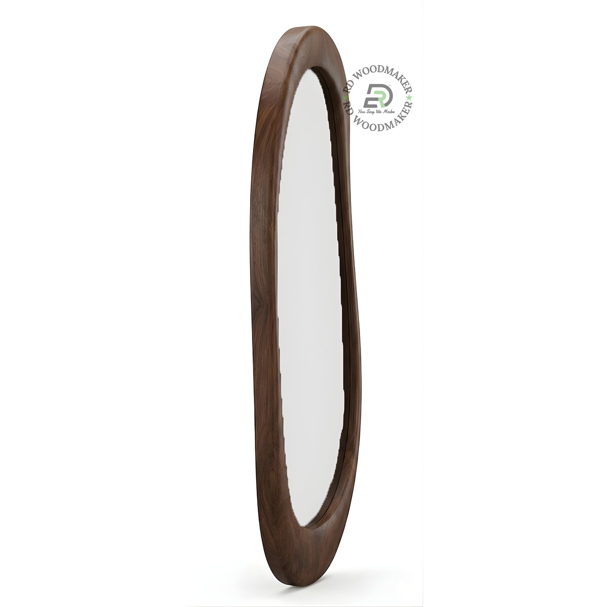 MODERN OVAL WOODEN WALL MIRROR