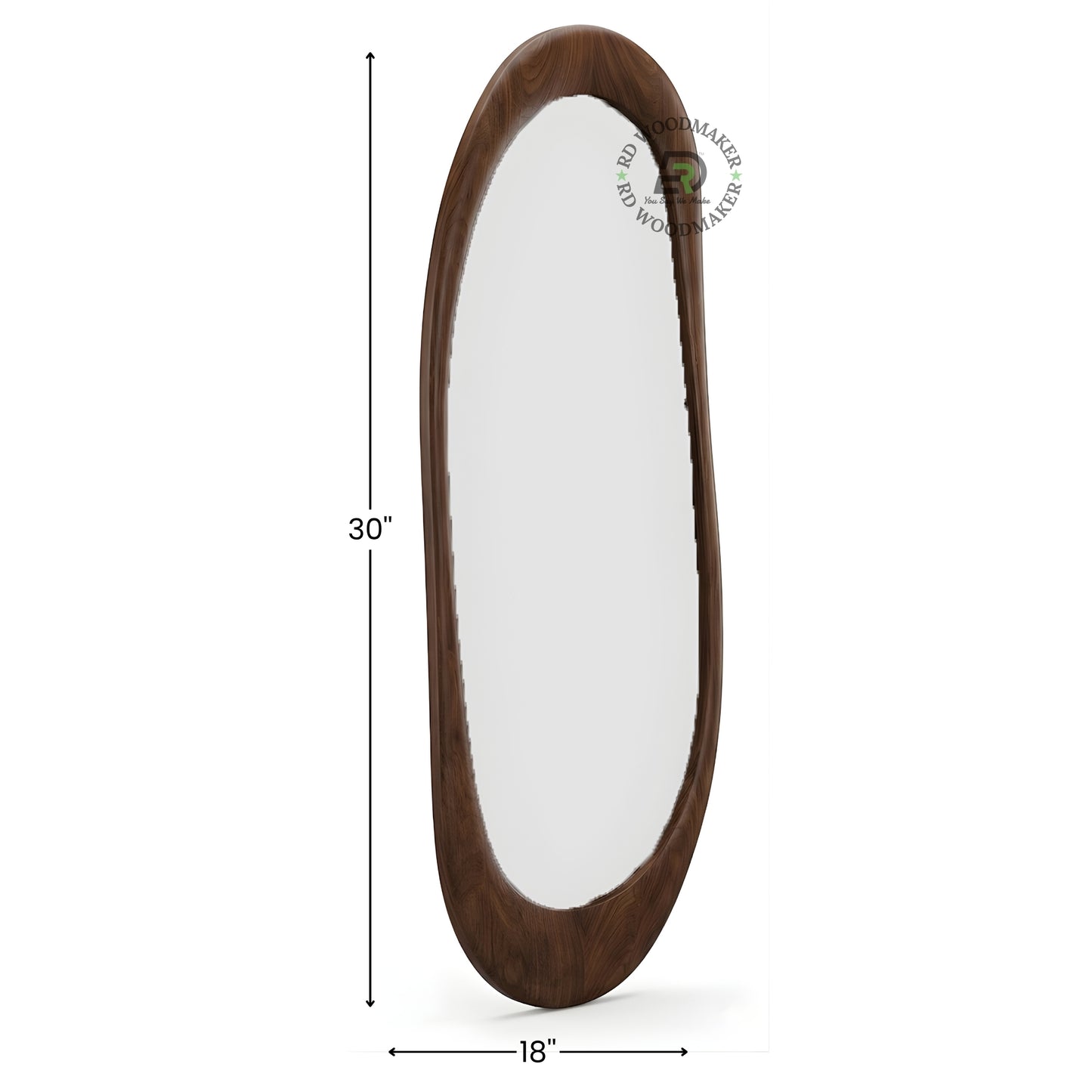 MODERN OVAL WOODEN WALL MIRROR