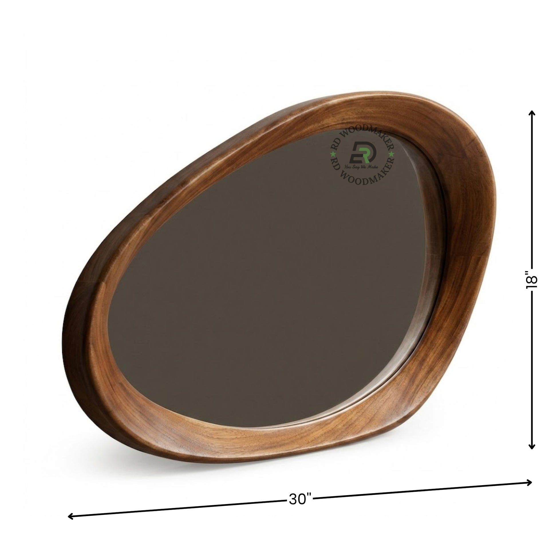 ABSTRACT ORGANIC SHAPE WOODEN MIRROR