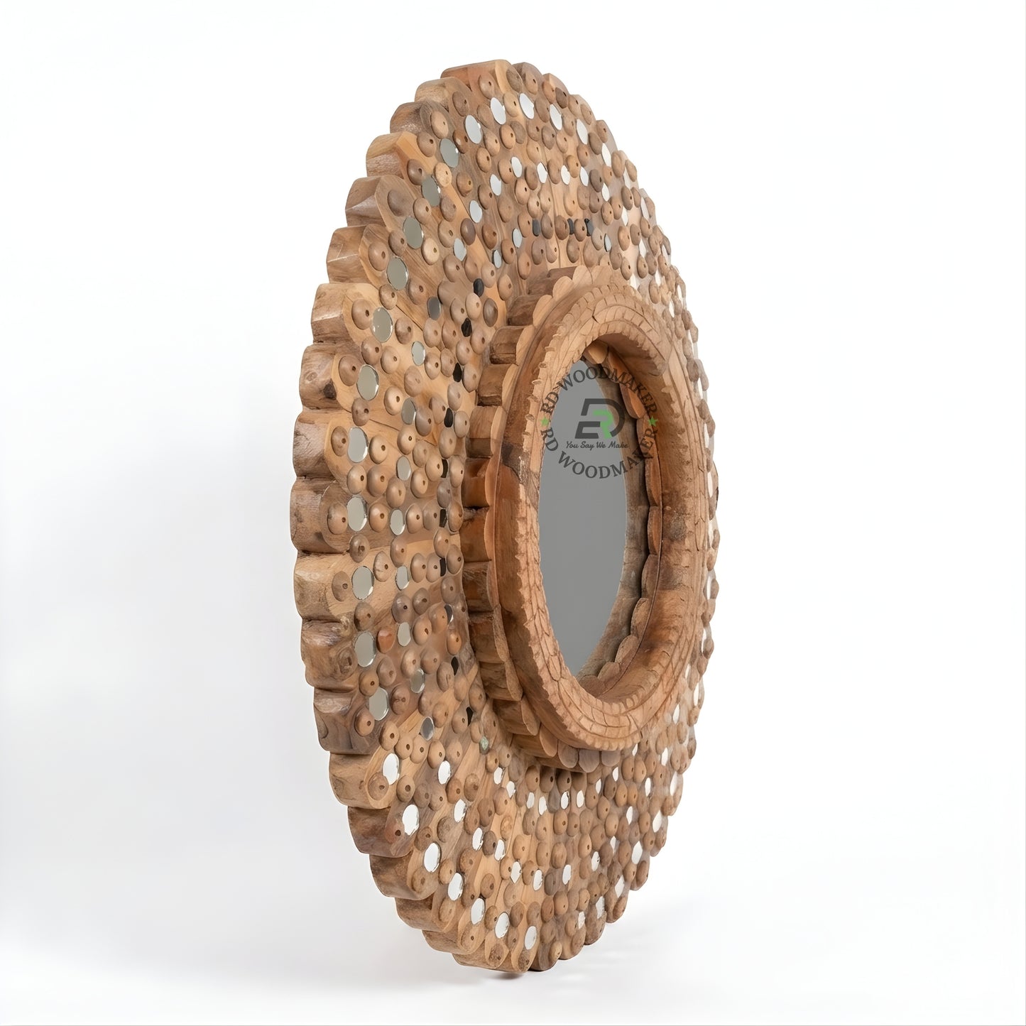 HANDCRAFTED SUNBURST WOODEN MIRROR
