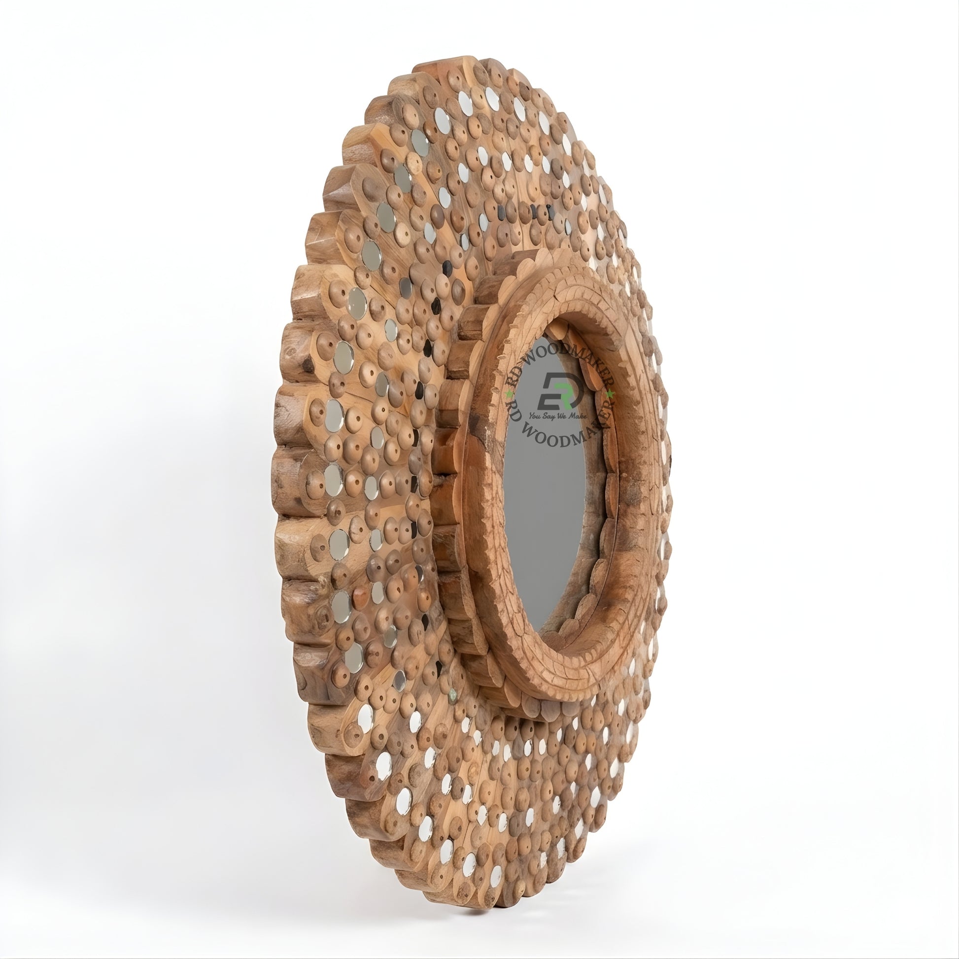 HANDCRAFTED SUNBURST WOODEN MIRROR