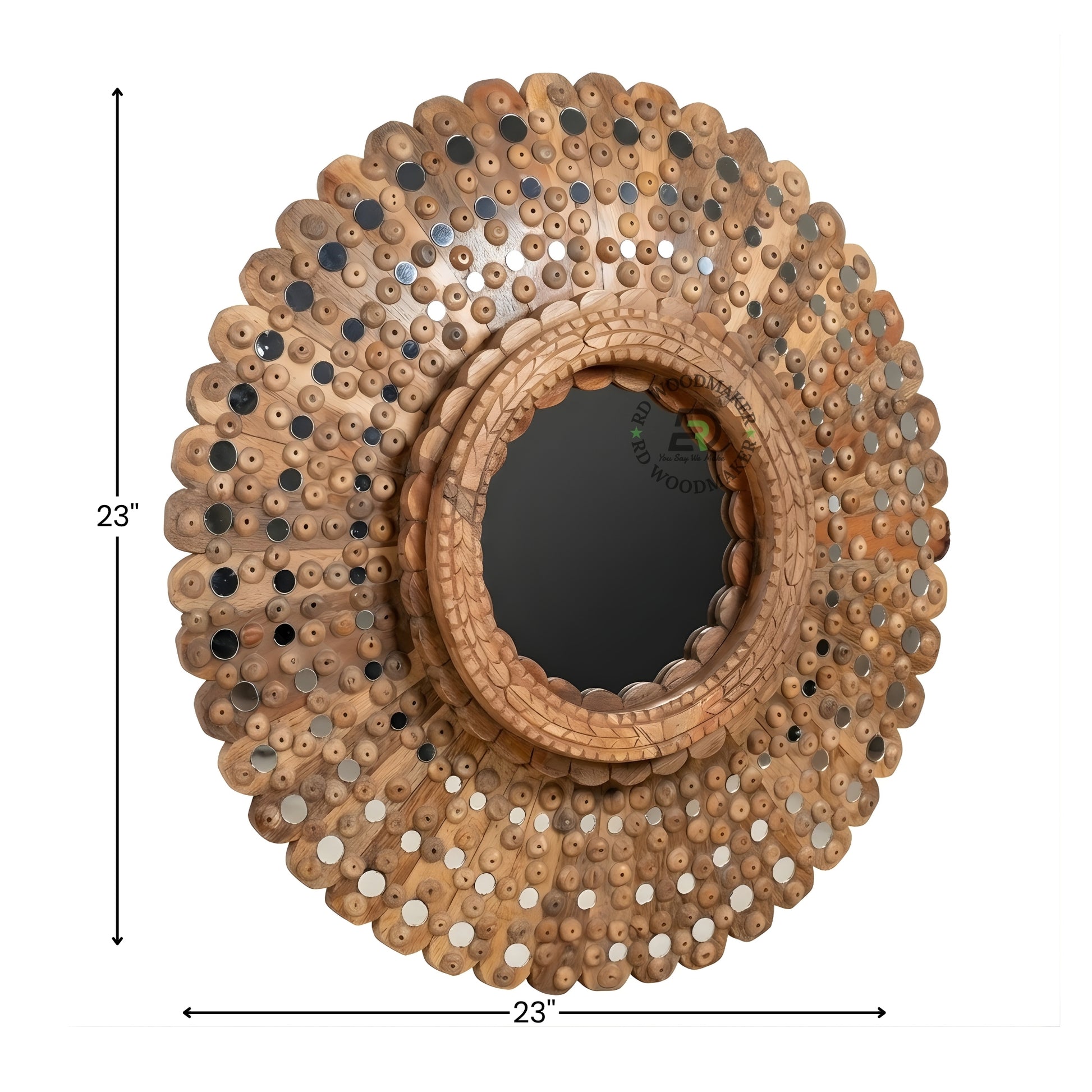 HANDCRAFTED SUNBURST WOODEN MIRROR