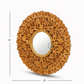 HANDCARVED FLORAL ROUND WOODEN WALL MIRROR
