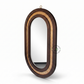 OVAL CANE WOODEN WALL MIRROR