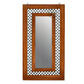 Decorative Wooden Frame Mirror with Metal Jali Design