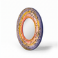 HANDCARVED MULTICOLOR FLORAL ROUND WALL MIRROR