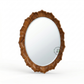 SCALLOPED WOODEN ROUND WALL MIRROR