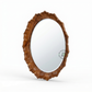SCALLOPED WOODEN ROUND WALL MIRROR