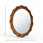 SCALLOPED WOODEN ROUND WALL MIRROR