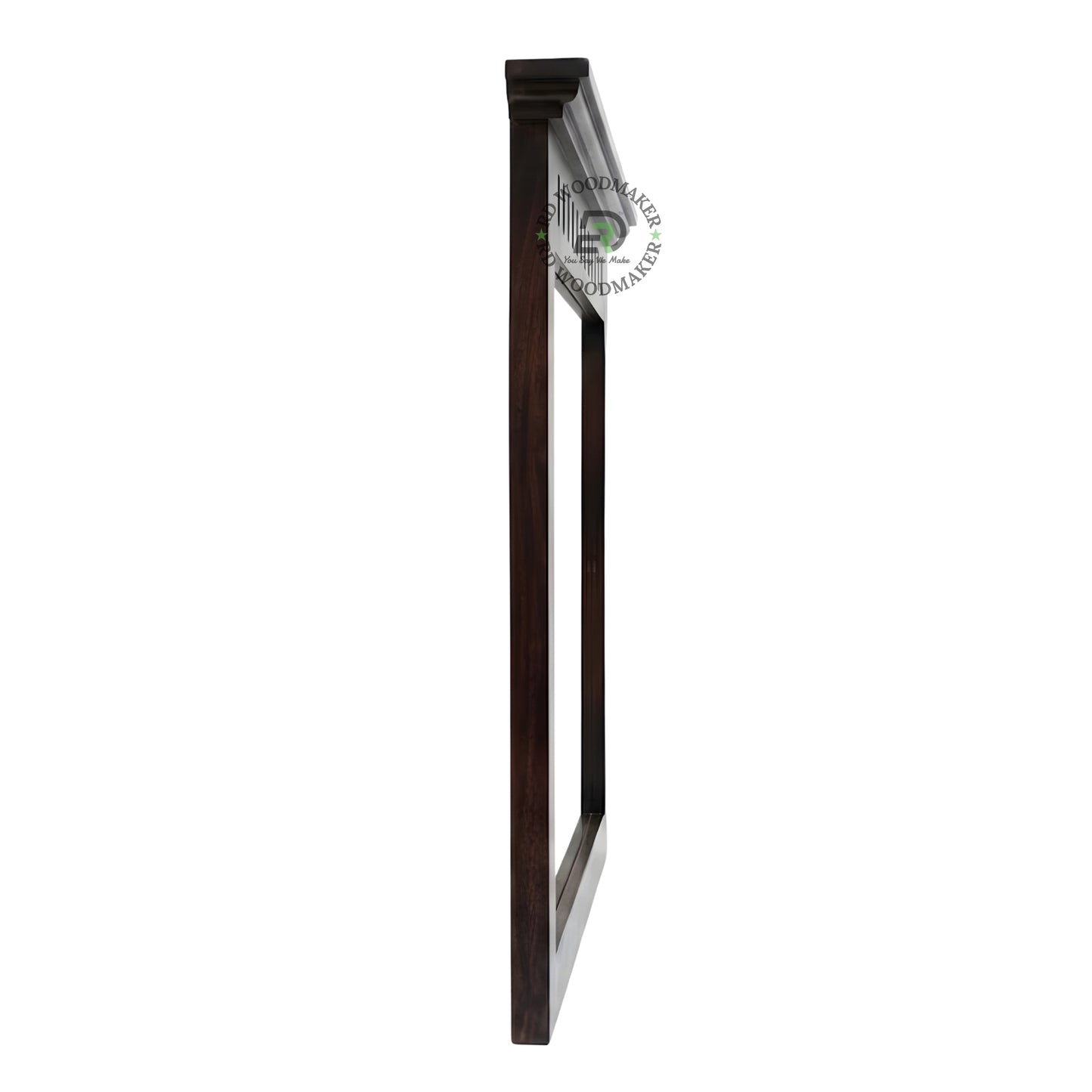 Classic Wooden Wall Mirror with Carved Top Frame