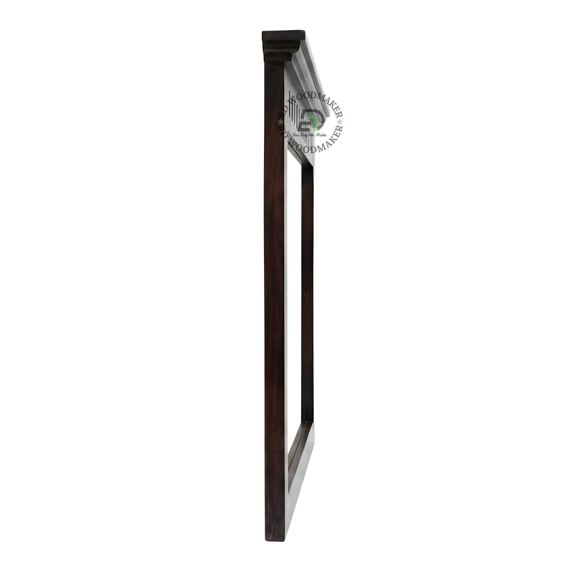 Classic Wooden Wall Mirror with Carved Top Frame