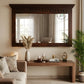 Classic Wooden Wall Mirror with Carved Top Frame