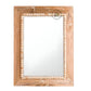 Square Wooden Frame Mirror with Beaded Inner Border