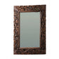 Hand Carved Wooden Wall Mirror with Floral Design Frame