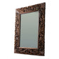 Hand Carved Wooden Wall Mirror with Floral Design Frame
