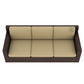 MODERN MINIMAL 3 SEATER SOFA WITH METAL ACCENTS