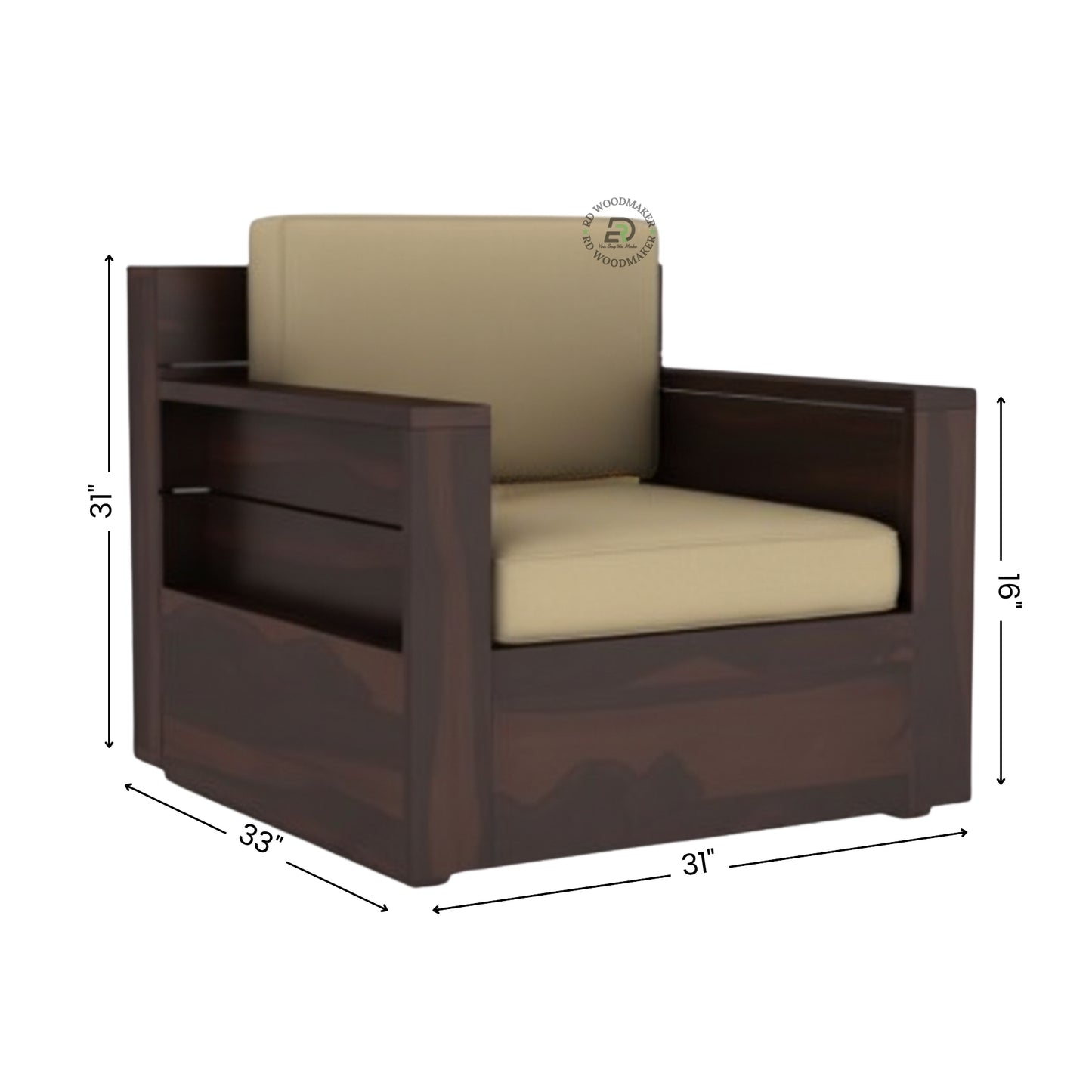 MODERN MINIMAL 3 SEATER SOFA WITH METAL ACCENTS