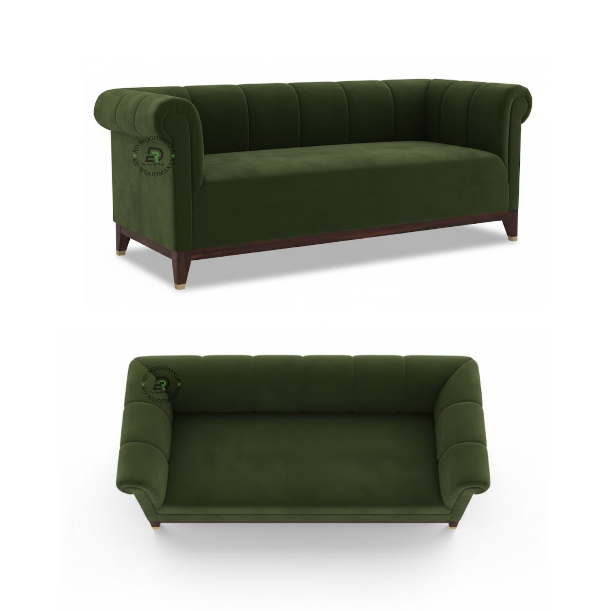 CLASSIC UPHOLSTERED SOFA WITH SKIRTED BASE