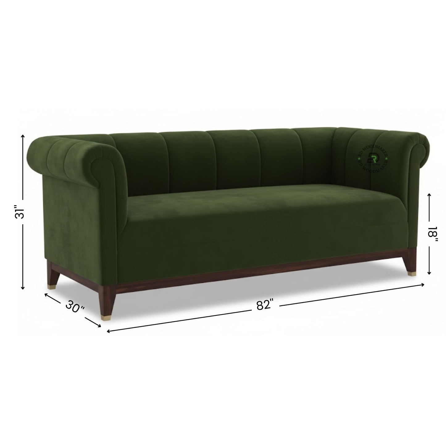 CLASSIC UPHOLSTERED SOFA WITH SKIRTED BASE