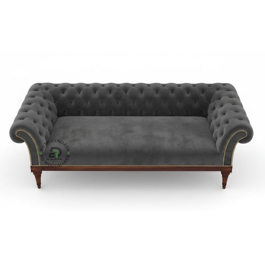 CHESTERFIELD TUFTED VELVET SOFA IN DARK GREY