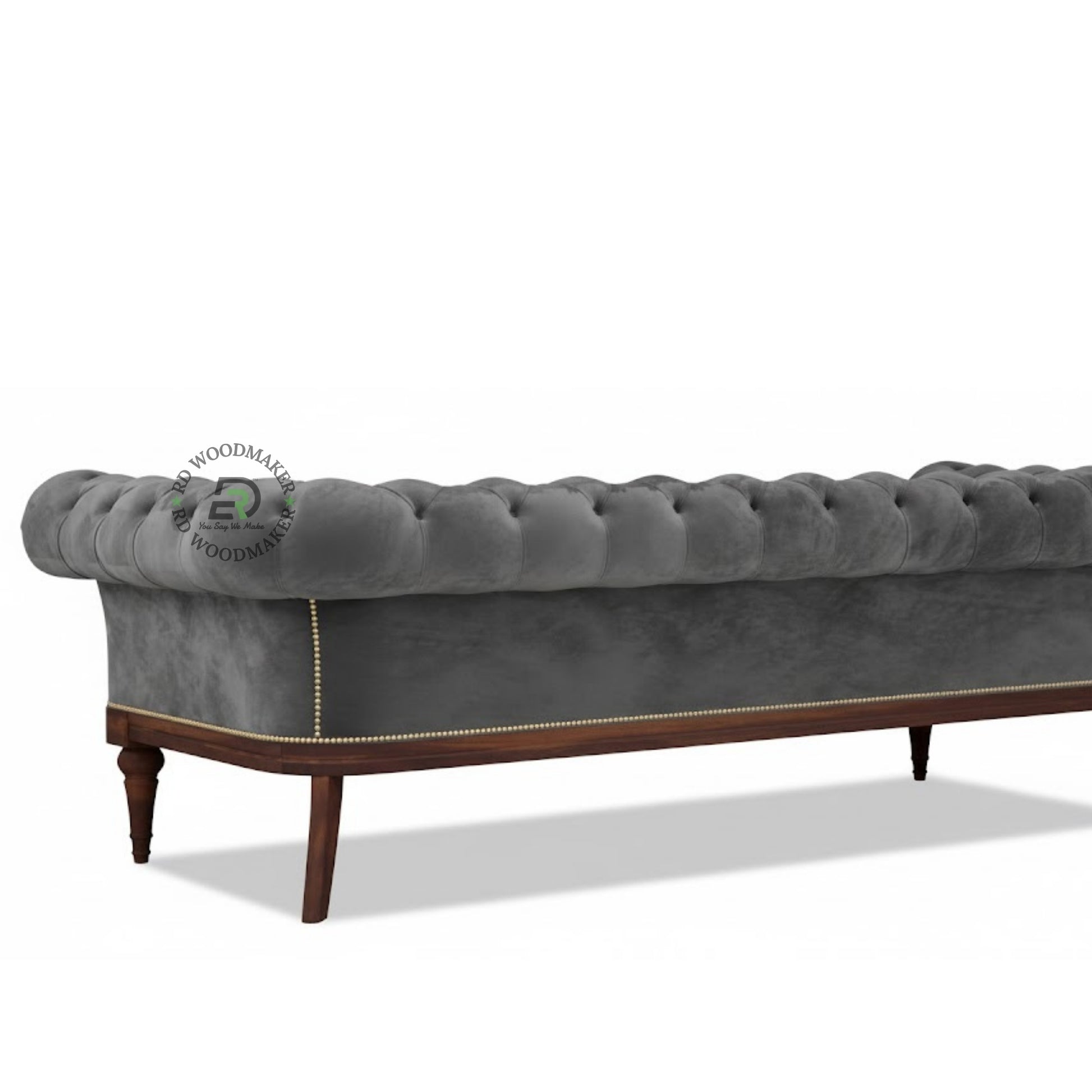 CHESTERFIELD TUFTED VELVET SOFA IN DARK GREY