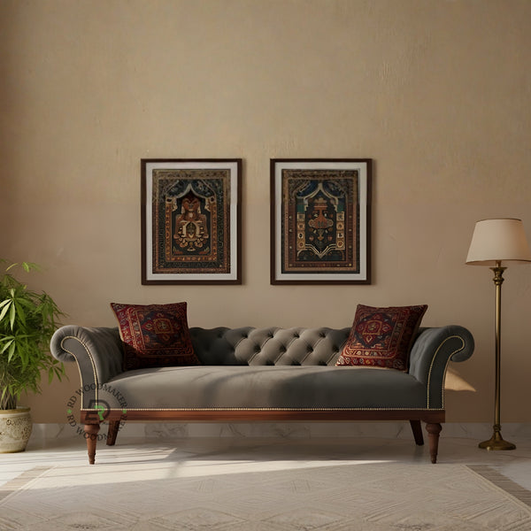 CHESTERFIELD TUFTED VELVET SOFA IN DARK GREY