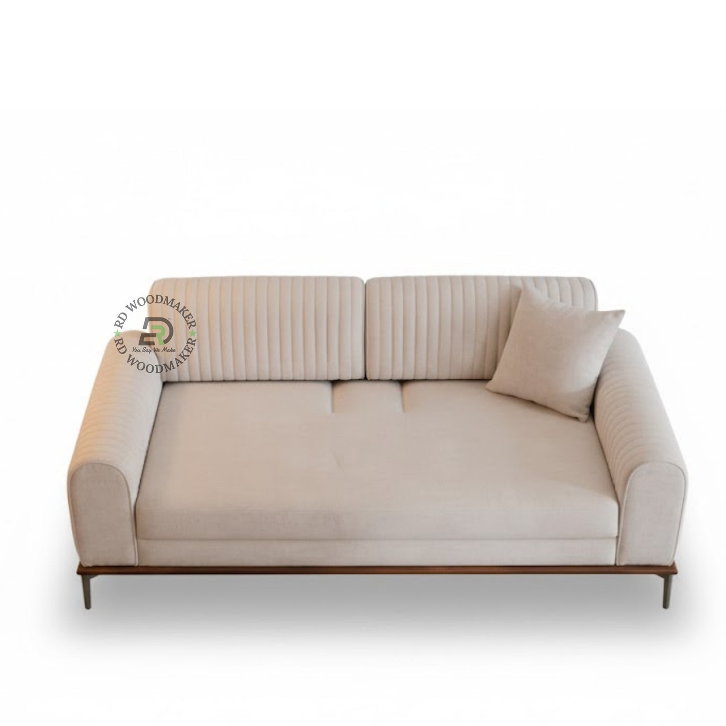 MODERN CHANNEL TUFTED BEIGE SOFA