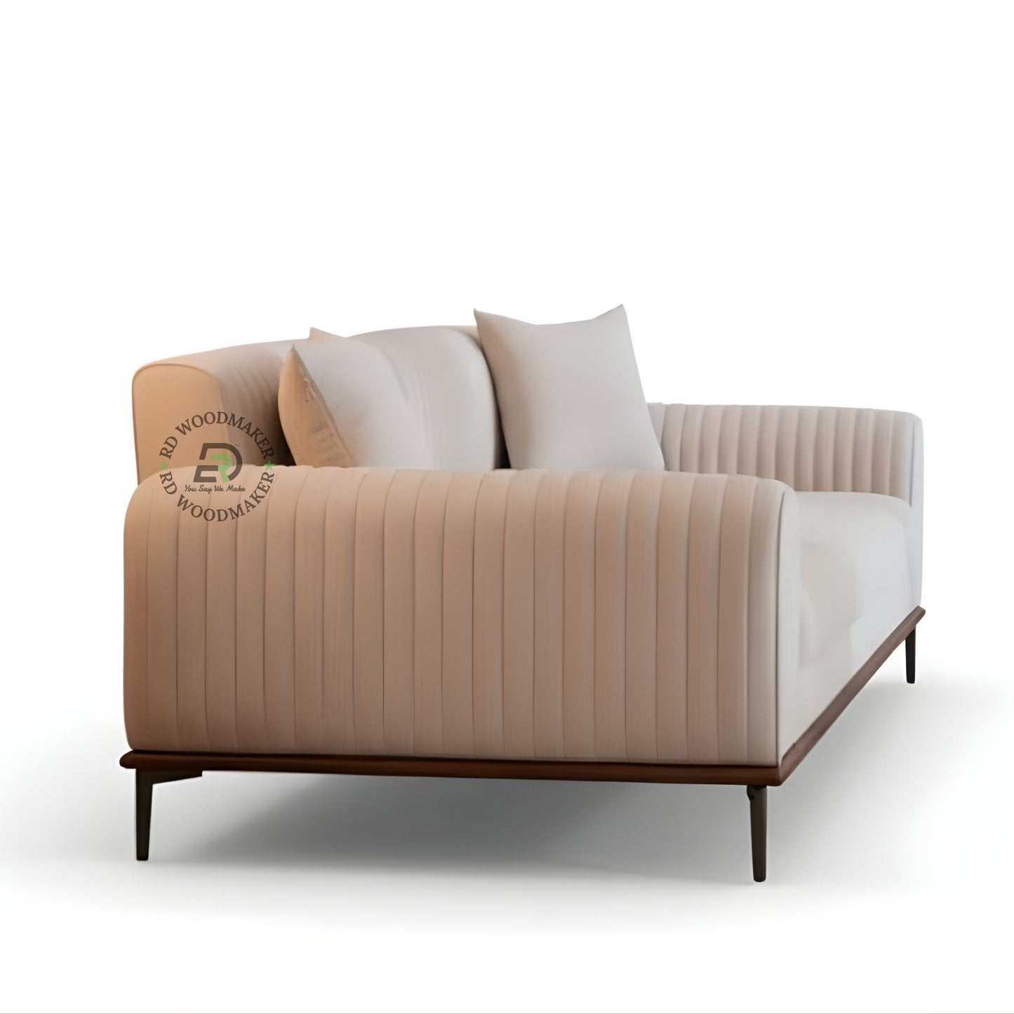 MODERN CHANNEL TUFTED BEIGE SOFA