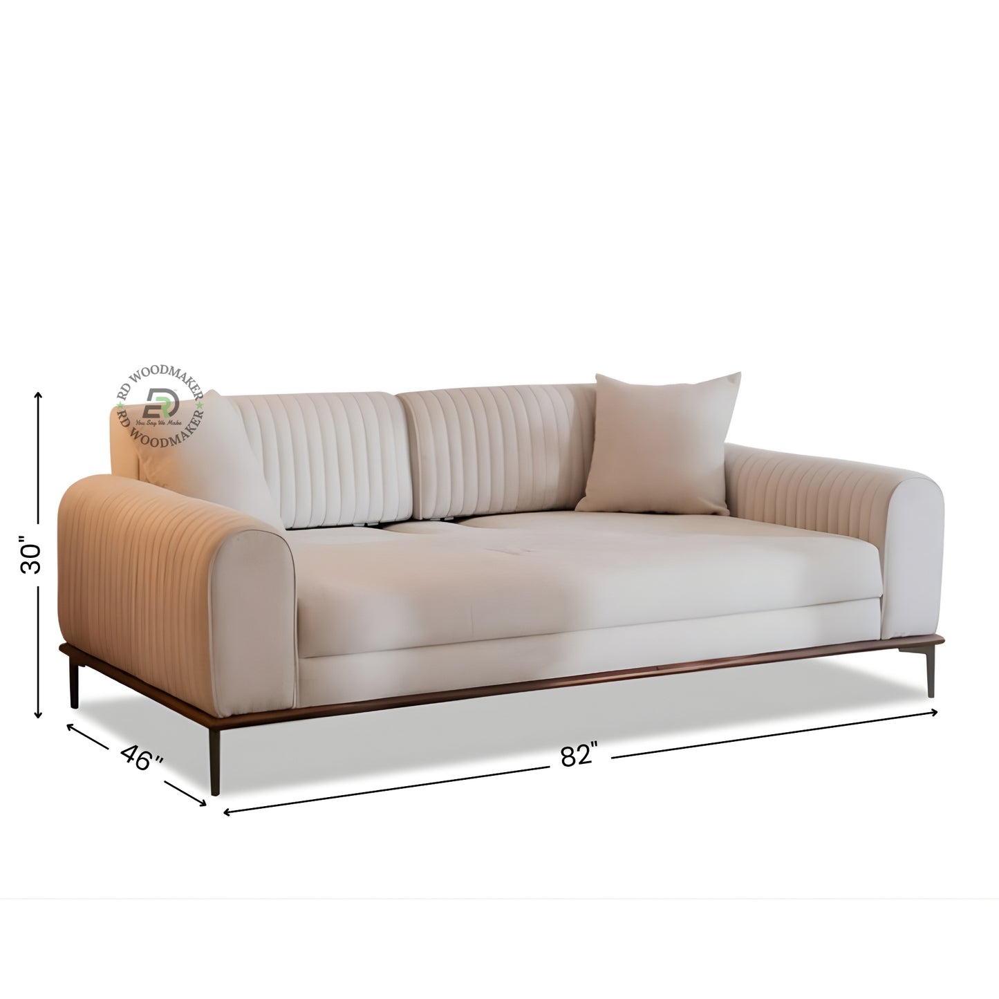 MODERN CHANNEL TUFTED BEIGE SOFA
