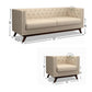 MINIMAL TUFTED BEIGE STRAIGHT BACK SOFA