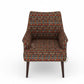 CLASSIC RED FABRIC SOFA WITH WOODEN LEGS