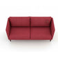 CLASSIC RED FABRIC SOFA WITH WOODEN LEGS