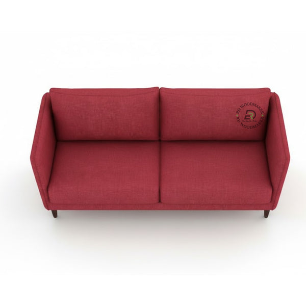 CLASSIC RED FABRIC SOFA WITH WOODEN LEGS 3+1+1