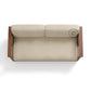 MODERN WOOD FRAME BEIGE SOFA
