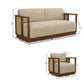 MODERN WOOD FRAME BEIGE SOFA