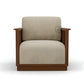 MODERN WOOD FRAME BEIGE SOFA