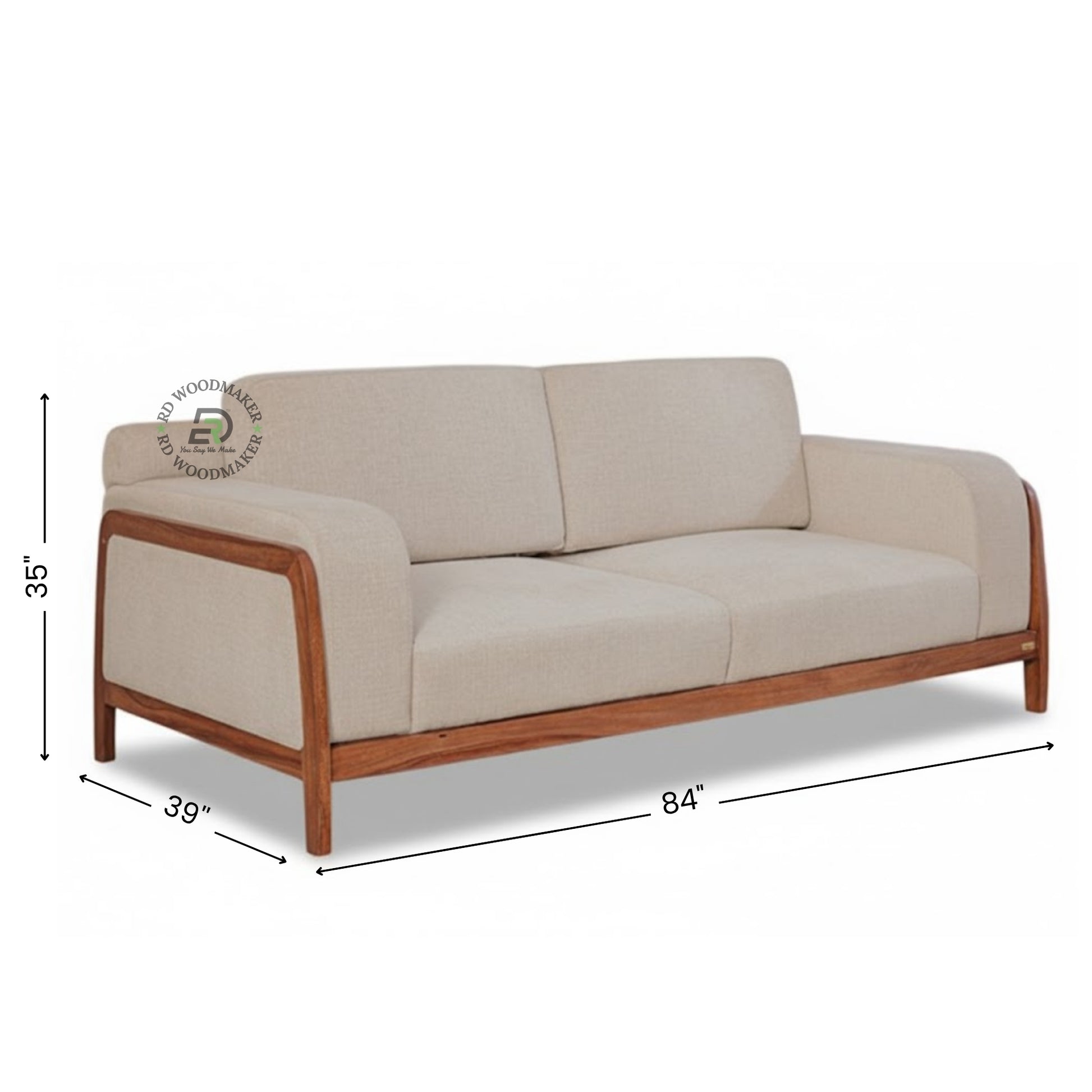 MODERN MINIMAL WOOD ARM SOFA