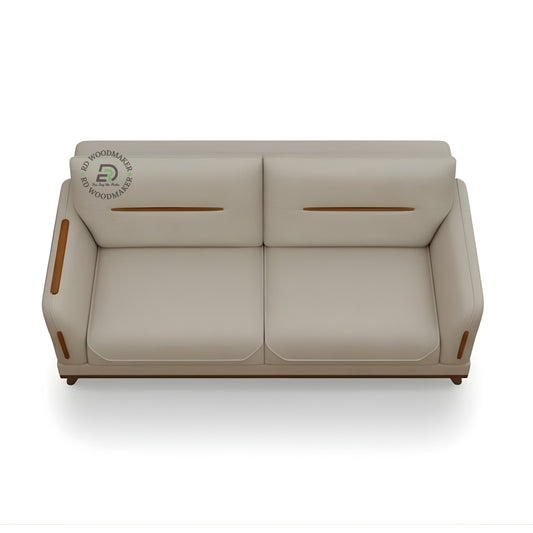MODERN CURVED BACK BEIGE SOFA