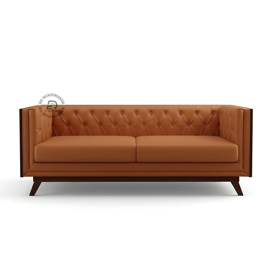 CLASSIC BROWN THREE SEATER SOFA