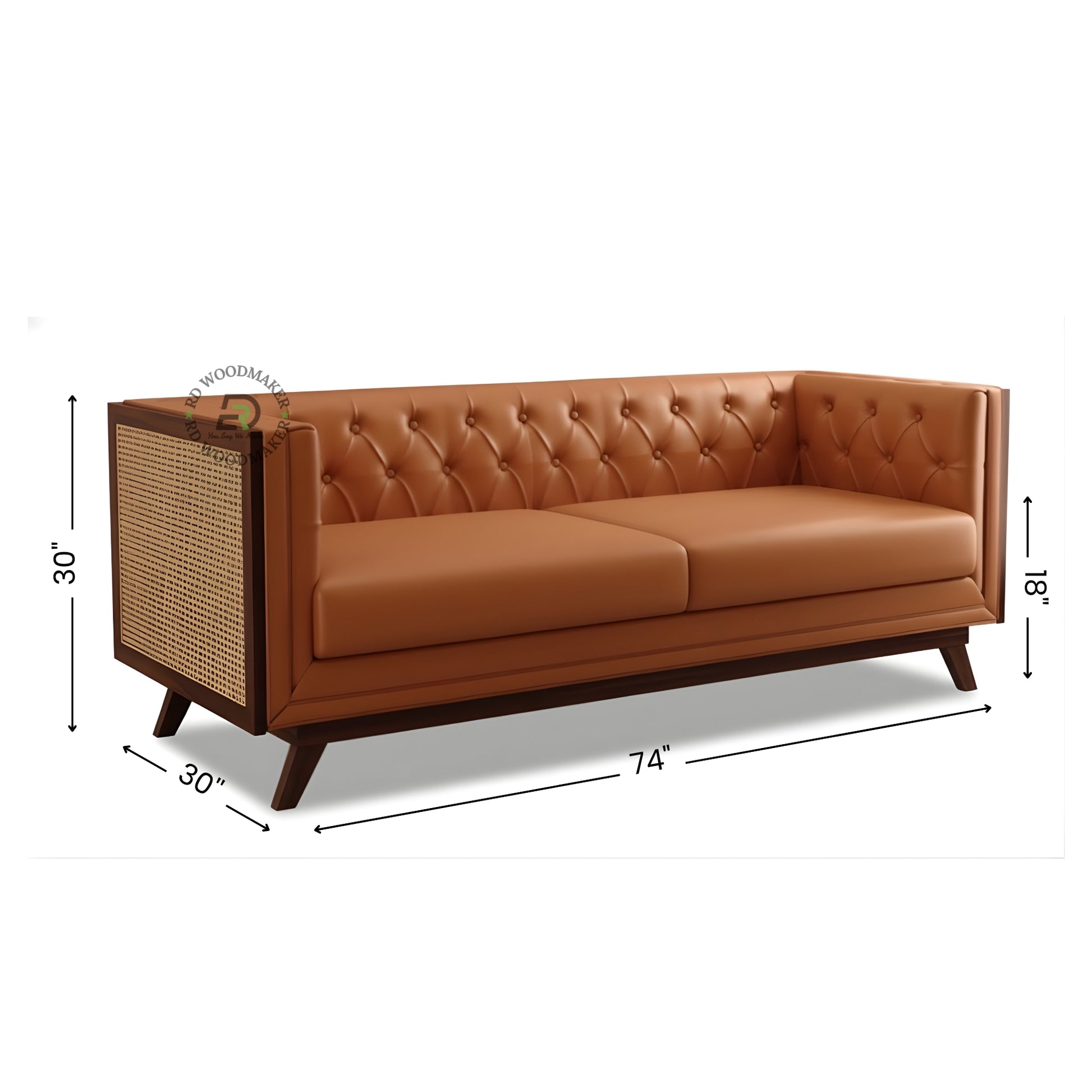 CLASSIC BROWN THREE SEATER SOFA
