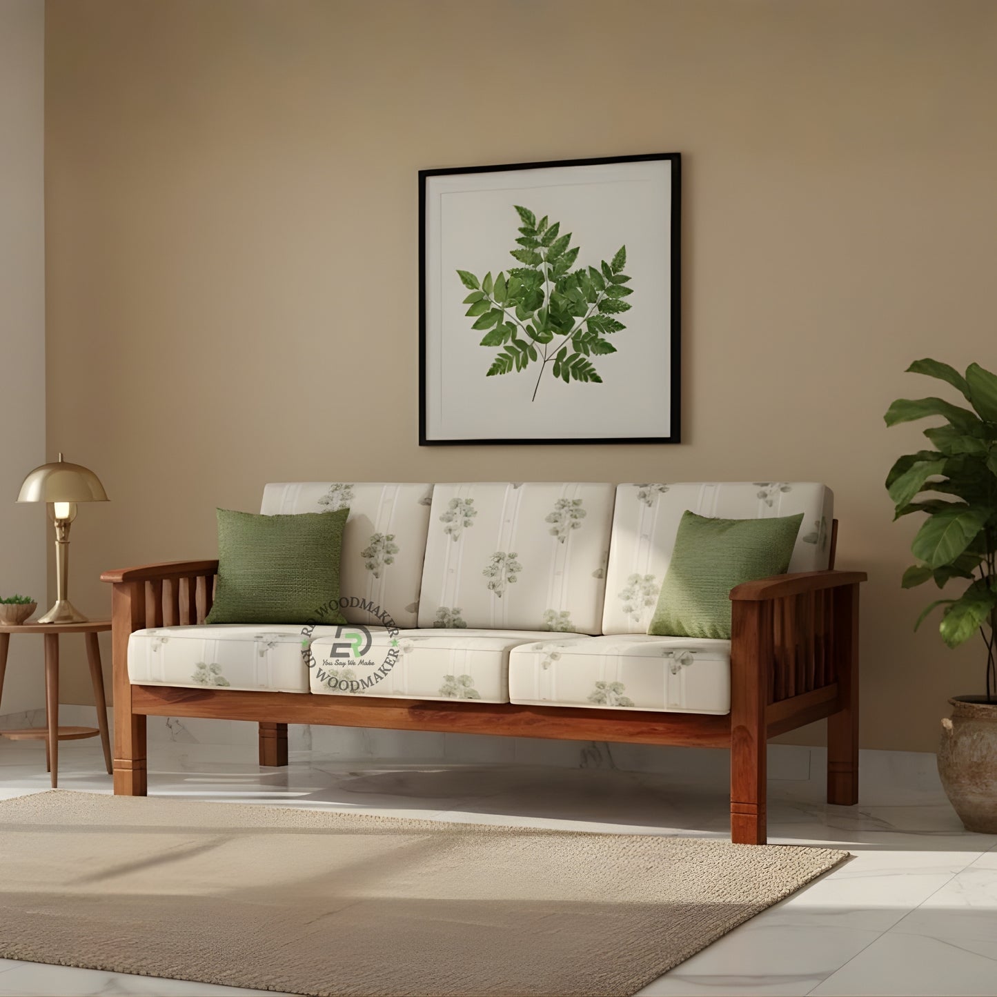 TRADITIONAL WOODEN FRAME PRINTED SOFA