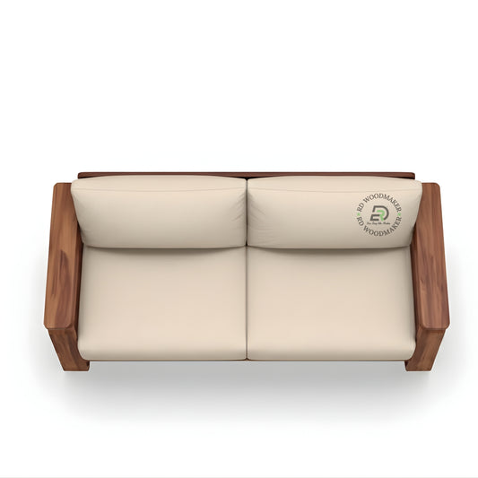 CONTEMPORARY WOODEN SOFA WITH CURVED ARM DESIGN
