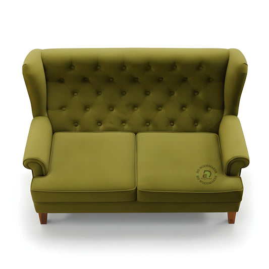 CHESTERFIELD TUFTED GREEN VELVET SOFA